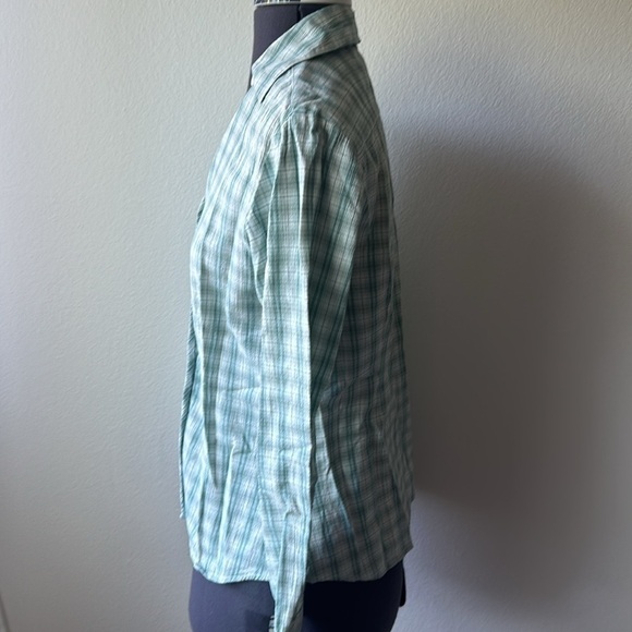 Pendleton top size XS shades of green sage button up women’s fitted - Picture 4 of 11